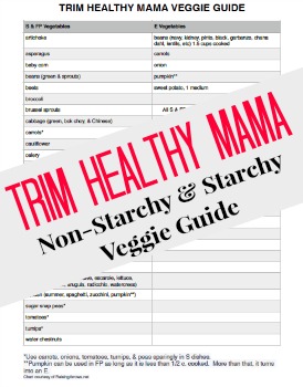 Trim Healthy Mama Vegetable Guide