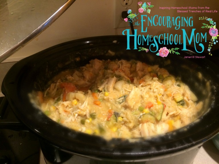 Slow Cooker Chicken Pot Pie Large Family Style Recipe