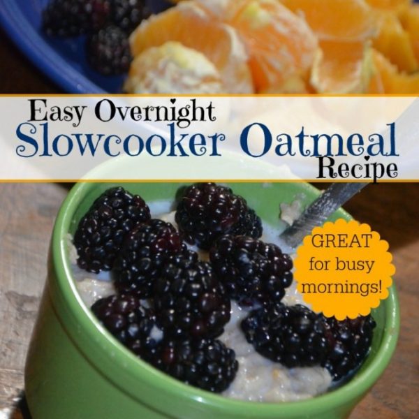 Easy Overnight Slow Cooker Oatmeal Recipe great for busy mornings
