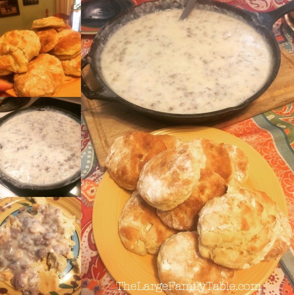 homemade biscuits and gravy