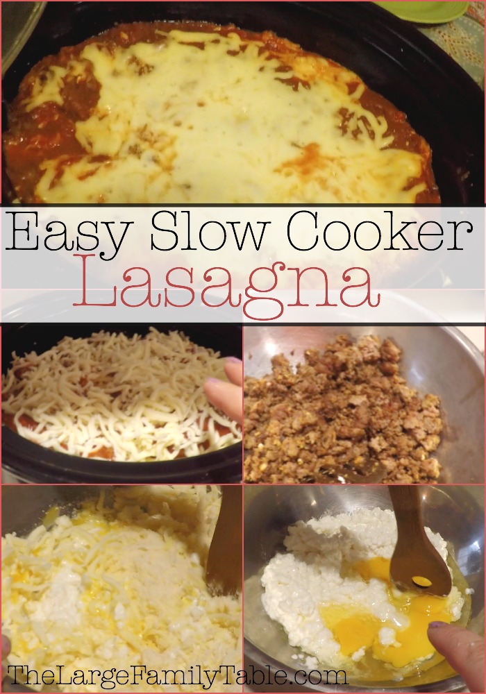 Slow Cooker Lasagna | Large Family Recipes - Large Family Table