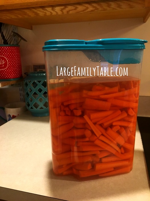 Carrot Stick Storage for Large Family Snacks