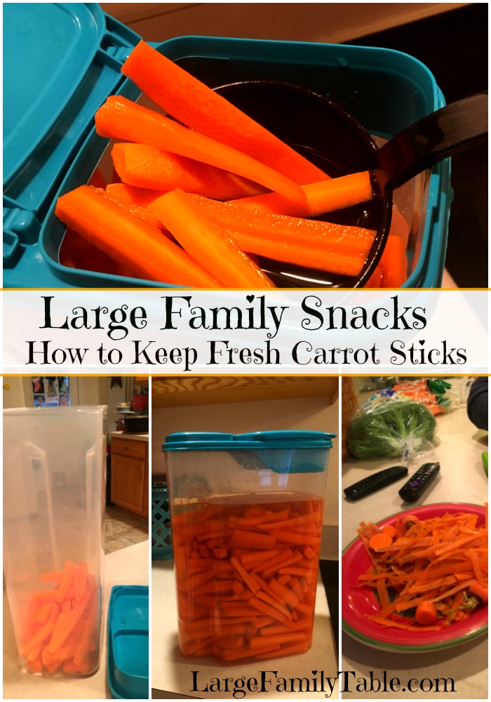 Large Family Snacks How to Keep Fresh Carrot Sticks