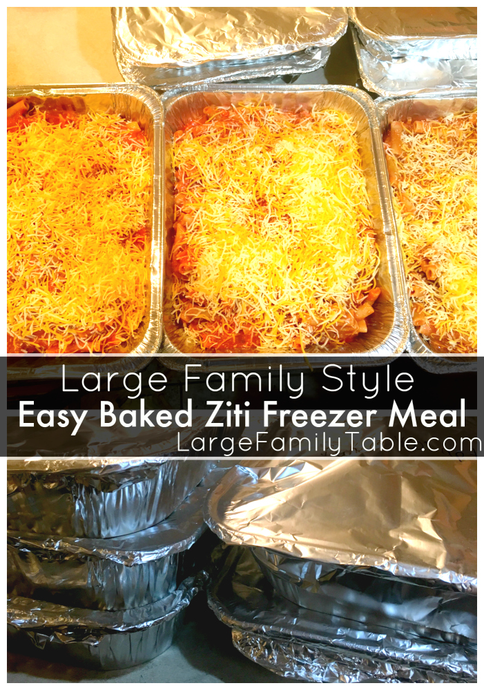 Baked Ziti Freezer Meals Recipe | Large Family Dinners - Jamerrill's ...