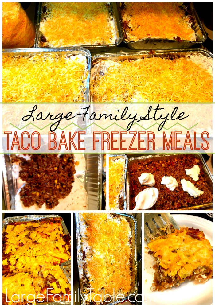 Taco Bake Freezer Meal Recipe| LargeFamilyTable.Com