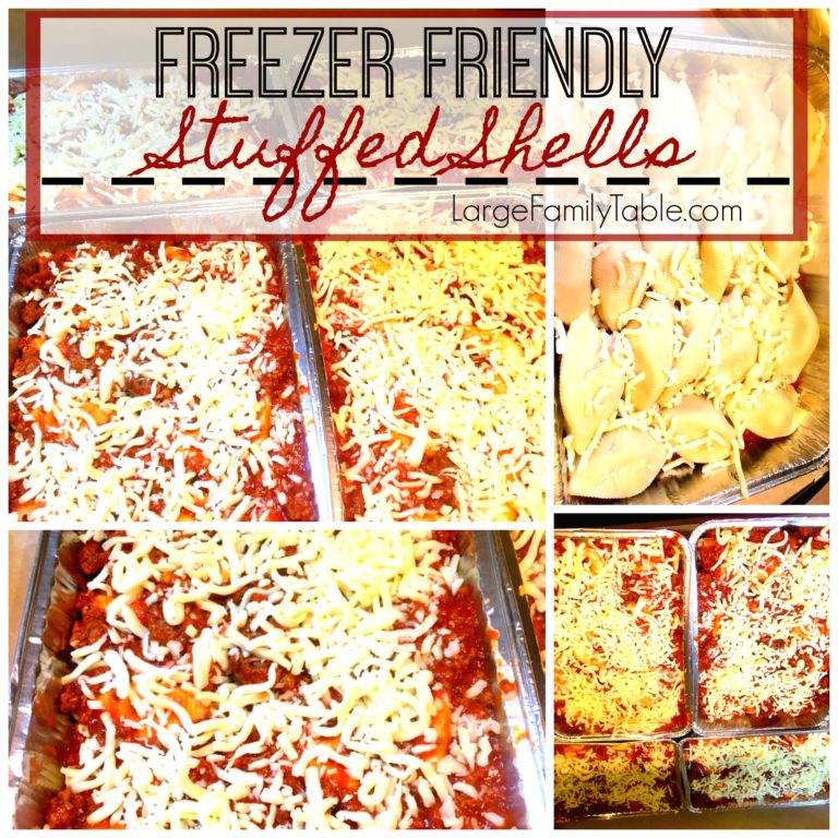 Freezer Friendly Stuffed Shells | Large Family Recipes
