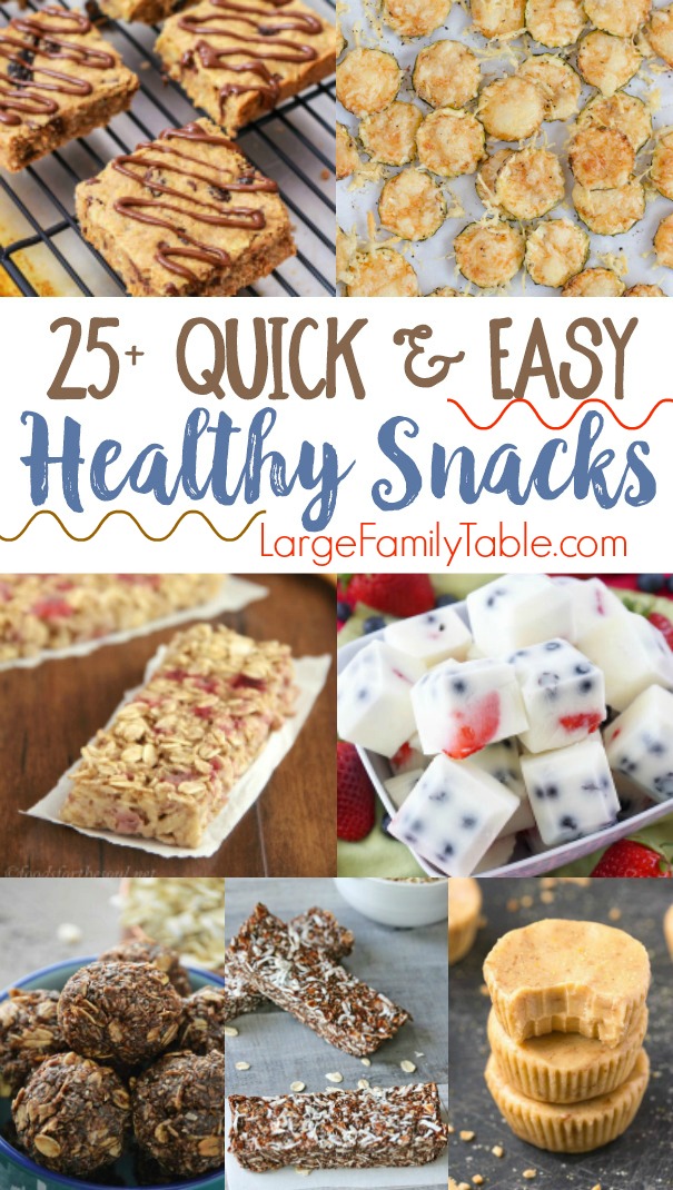 25+ Quick & Easy Healthy Snack Recipes - Large Family Table
