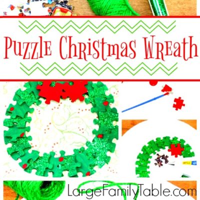 Puzzle Christmas Wreath Craft Project for Kids