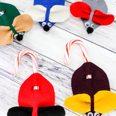 Holiday Candy Cane Mice Craft