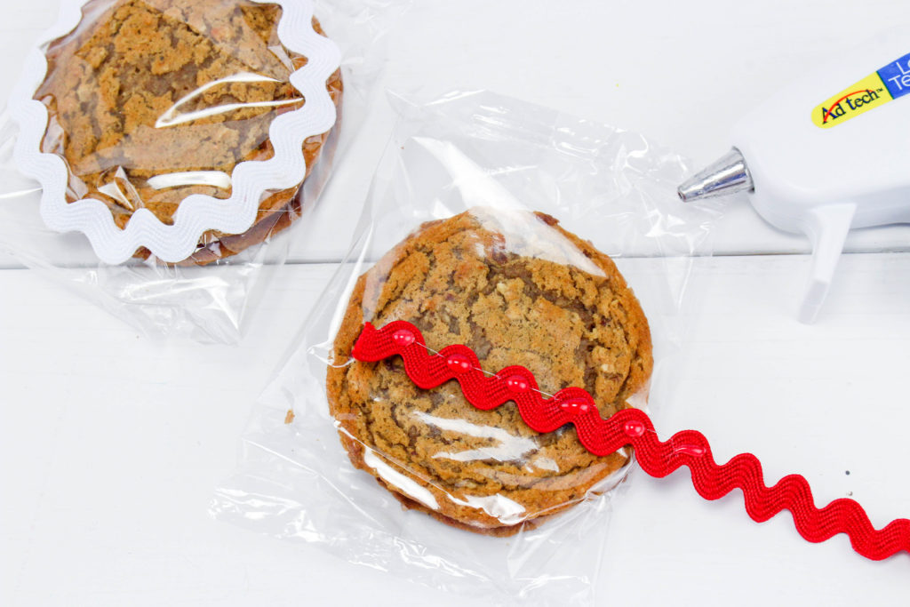 gluing trim on oatmeal cream pies