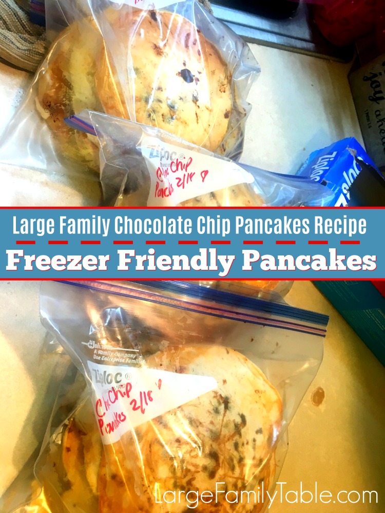 Large Family Chocolate Chip Pancakes Recipe | Freezer Friendly Pancakes