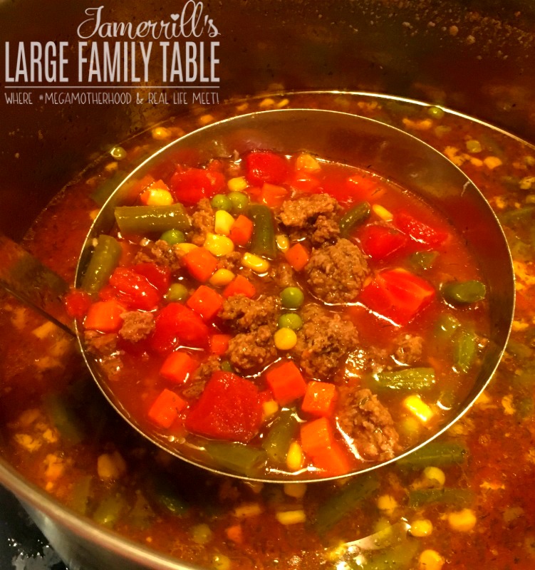 Freezer Meal Soup Recipes  Vegetable Beef Soup - Large Family Table