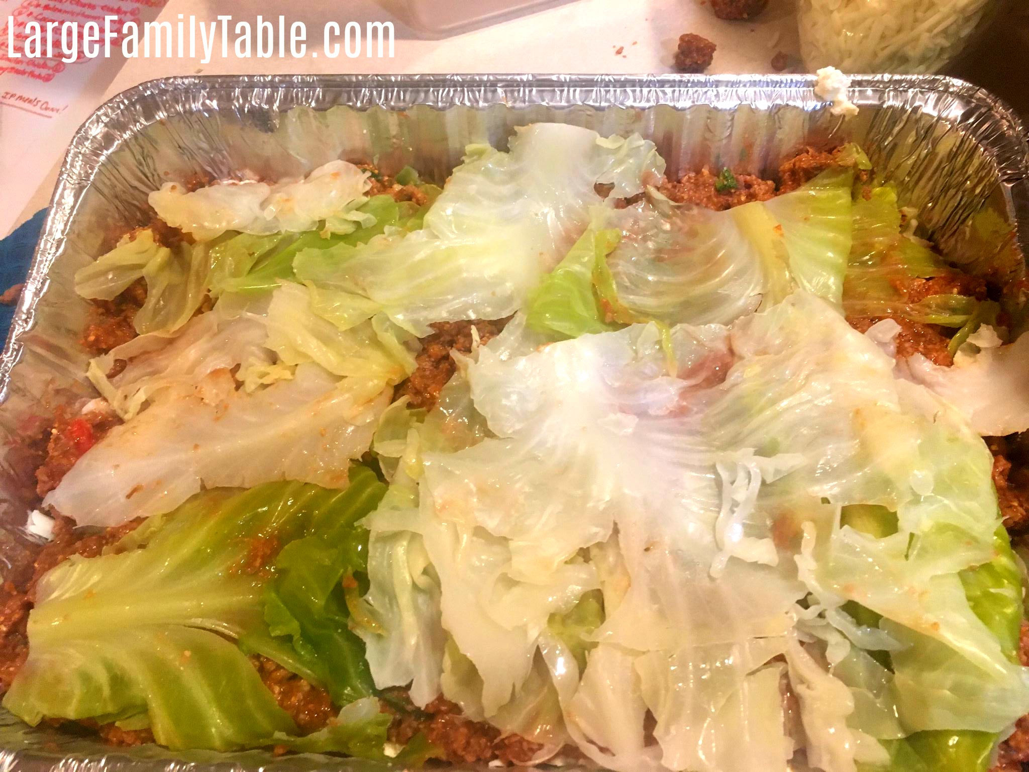 Large Family Cabbage Lasagna Freezer Meal Recipe