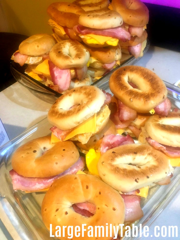breakfast bagel sandwiches