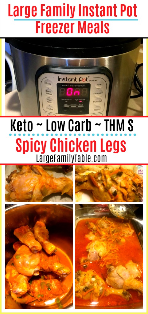 Spicy Chicken Legs Large Family Low Carb Instant Pot or Slow Cooker Recipe