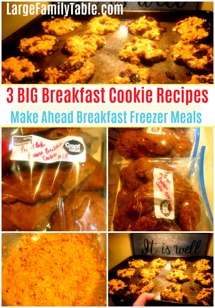 Three BIG Breakfast Cookie Recipes Make Ahead Breakfast Freezer Meals