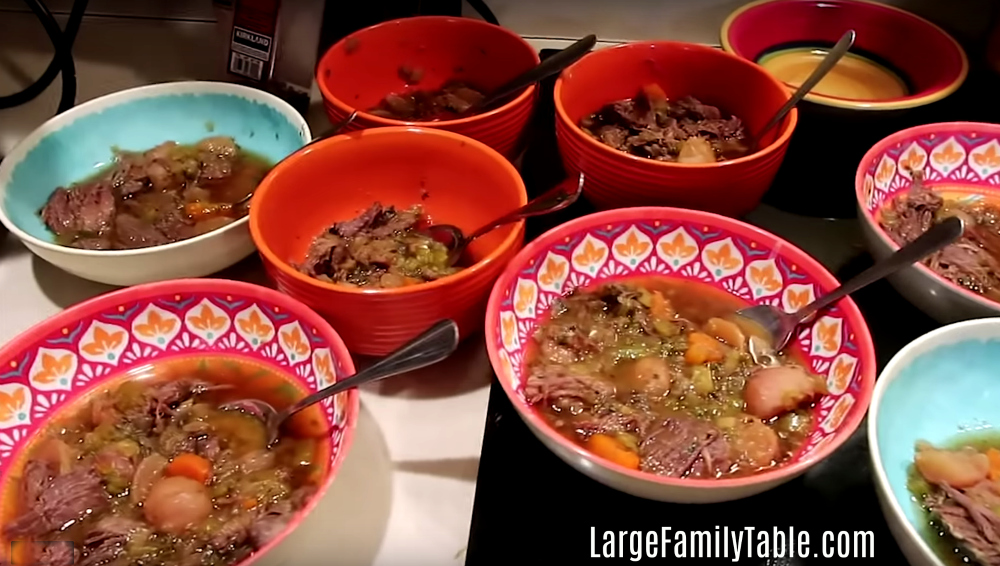 bowls of beef stew