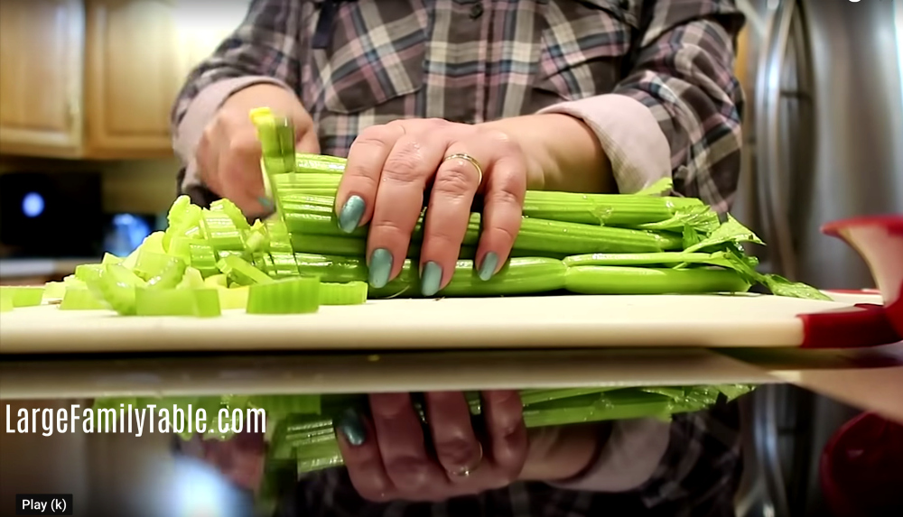 chopping celery