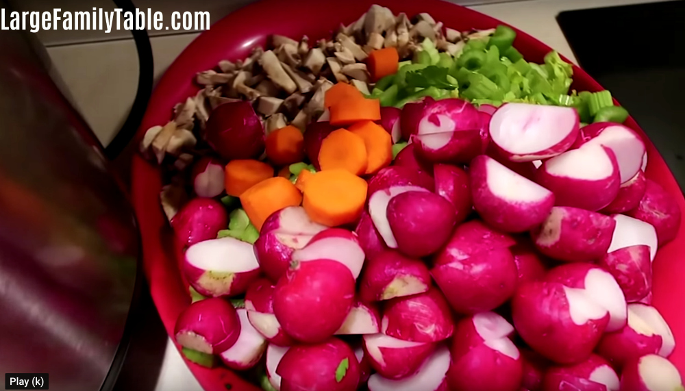 veggies chopped up in a bowl