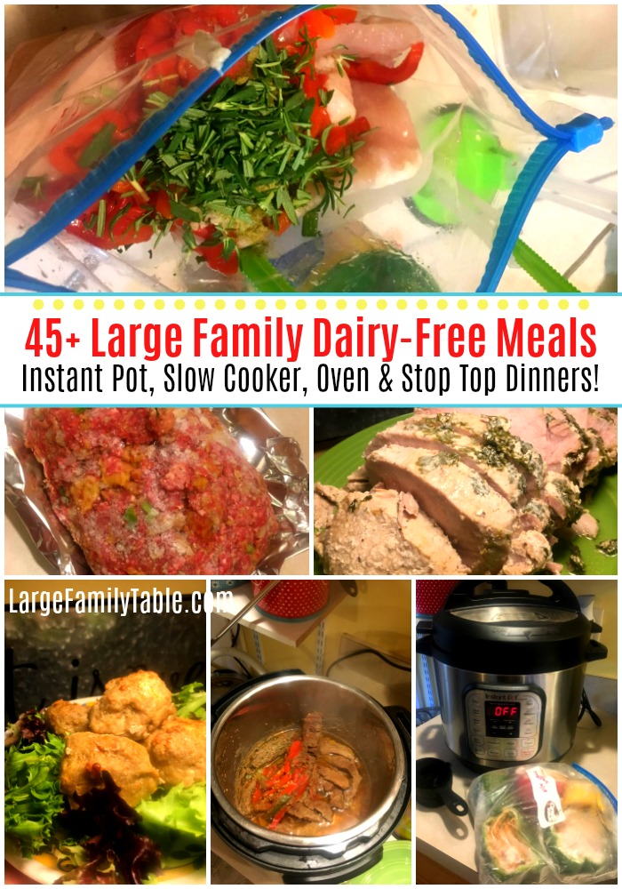 LARGE FAMILY DAIRY-FREE MEALS