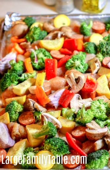 large family sheet pan dinner recipe