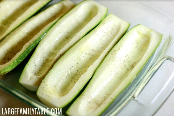 Large Family Buffalo Chicken Stuffed Zucchini Boats | THM S, Low Carb ...