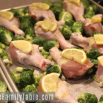 Lemon Pepper Drumsticks with Roasted Brussel Sprouts Sheet Pan Dinner Recipe