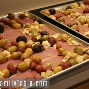Pork, Roasted Cauliflower, and Petite Potatoes Sheet Pan Dinner