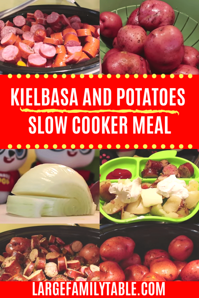 keilbasa and potatoes in a slow cooker