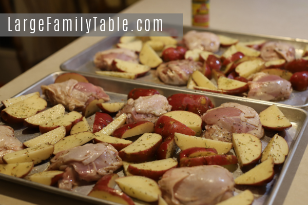 Italian Bone-In Chicken Thighs & Roasted Red Potatoes Sheet Pan Dinner