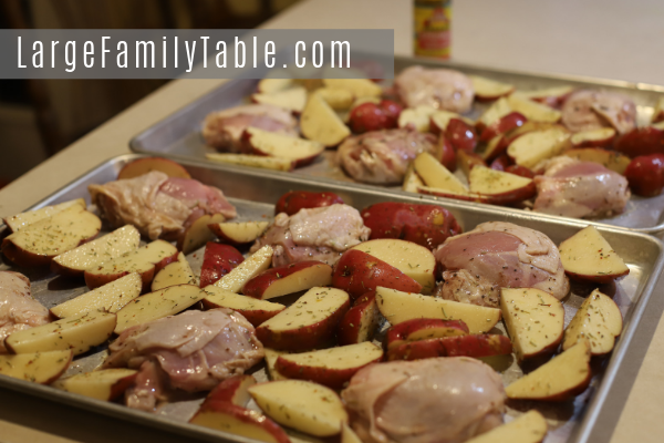 Italian Bone-In Chicken Thighs Sheet Pan Dinner