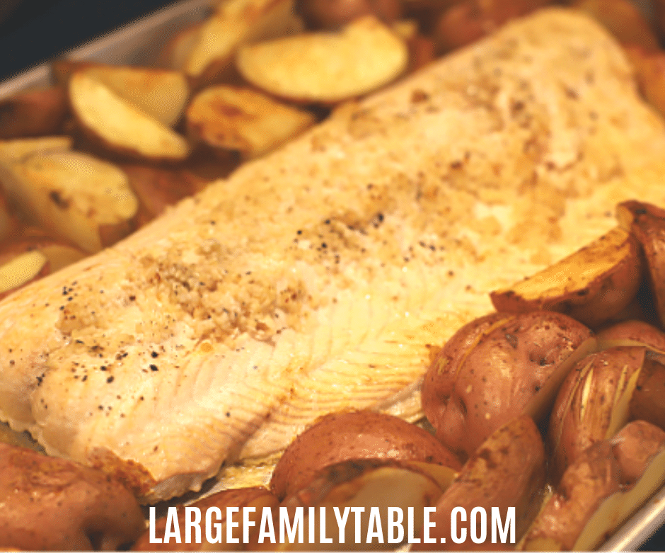 Garlic Butter Salmon With Roasted Red Potatoes Sheet Pan Dinner