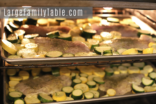 Lemon Garlic Tilapia with Zucchini & Yellow Squash Sheet Pan Dinner