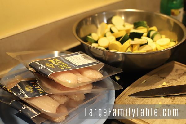 Lemon Garlic Tilapia Sheet Pan Dinner