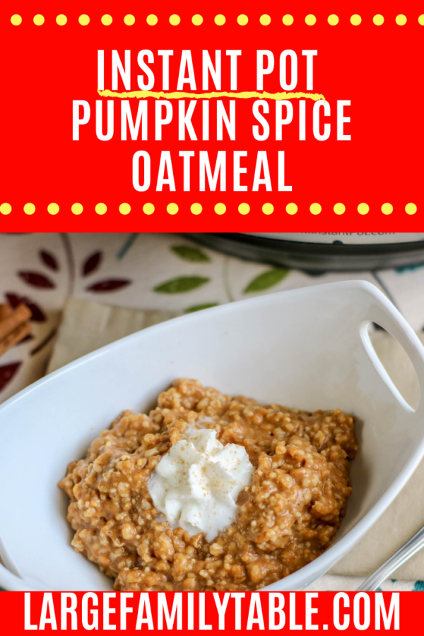 Instant Pot Pumpkin Spice Oatmeal