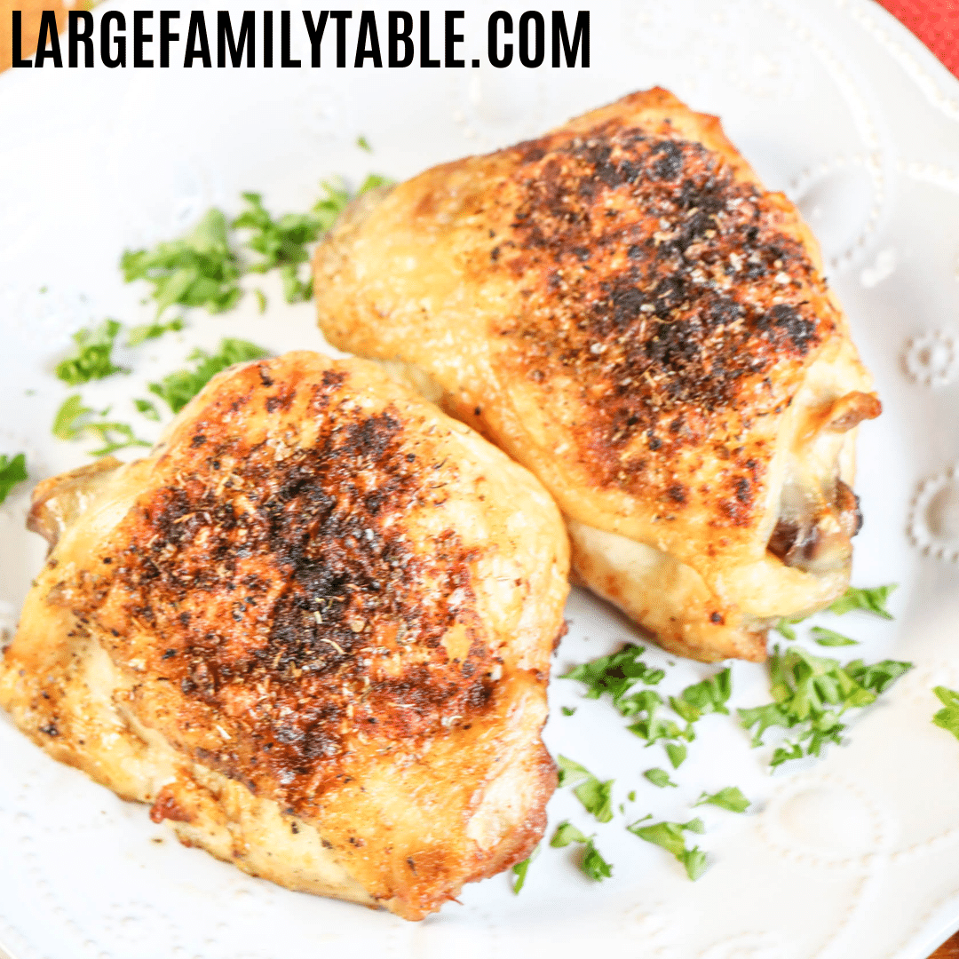 Air Fryer Chicken Thighs Recipe | Largefamilytable.com