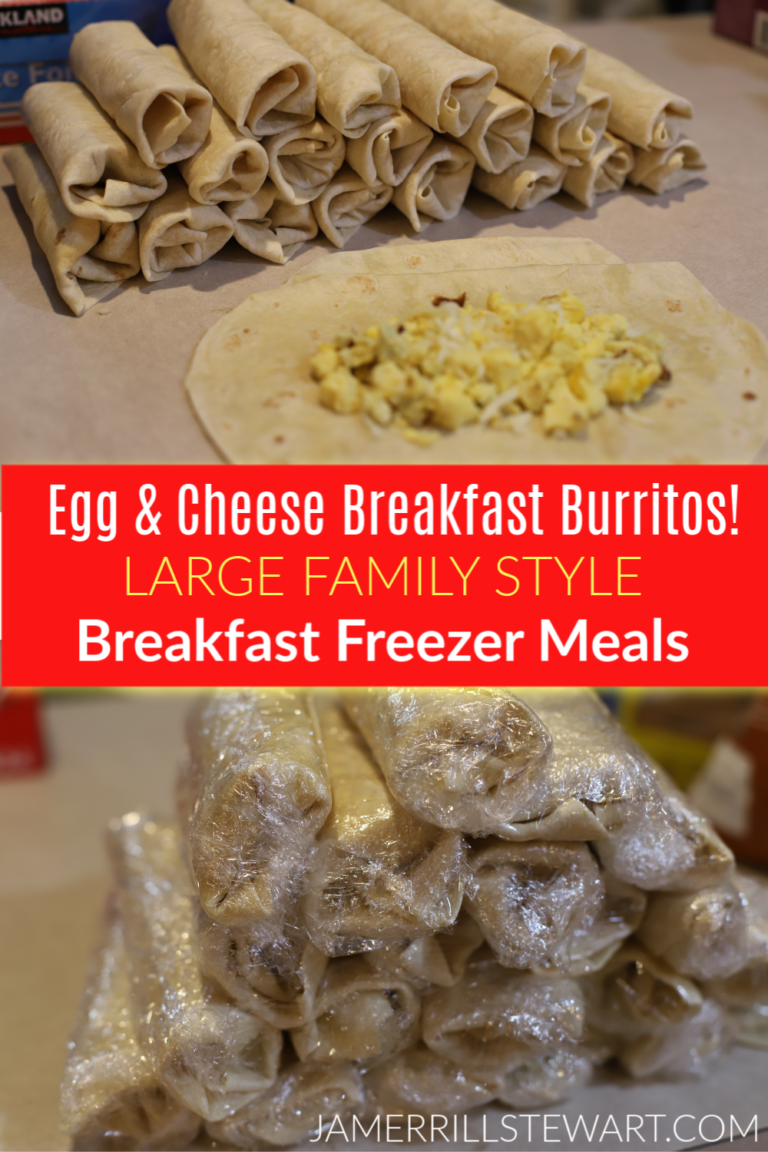 Breakfast Freezer Meals | Egg & Cheese Breakfast Burritos!