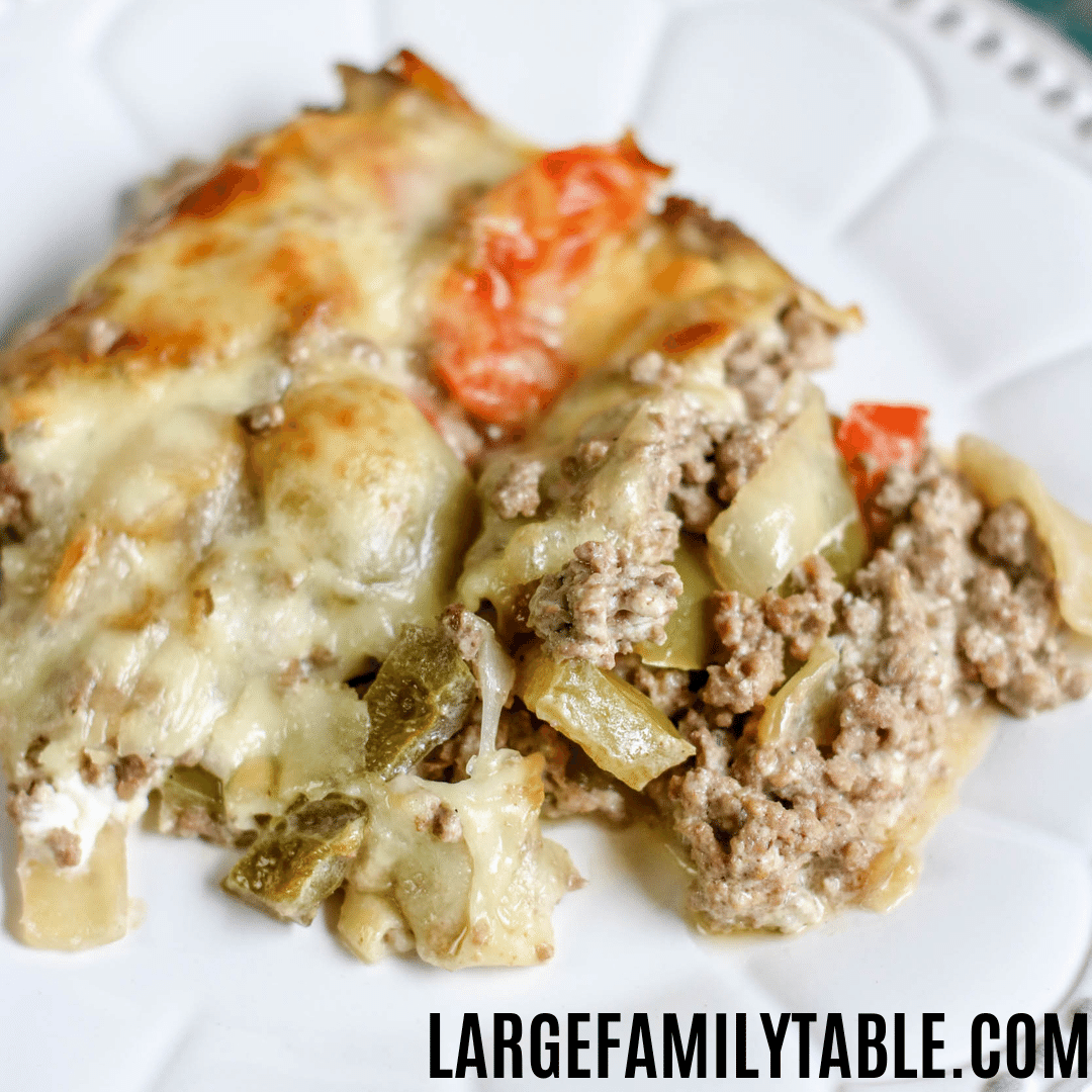 Easy Philly Cheese Steak Casserole - MJ and Hungryman
