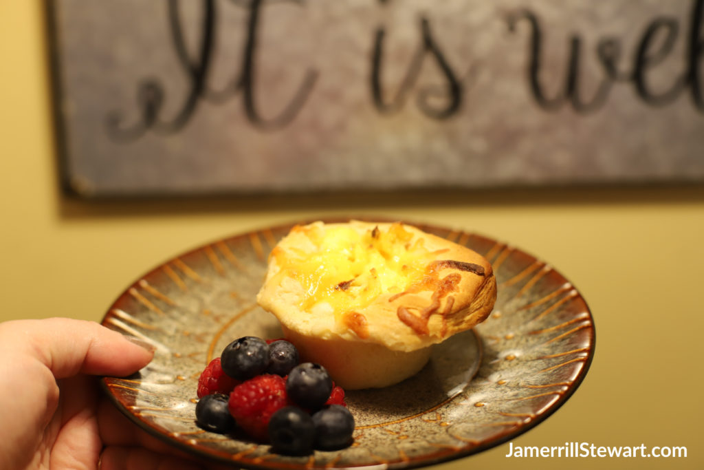 breakfast biscuit and fruit