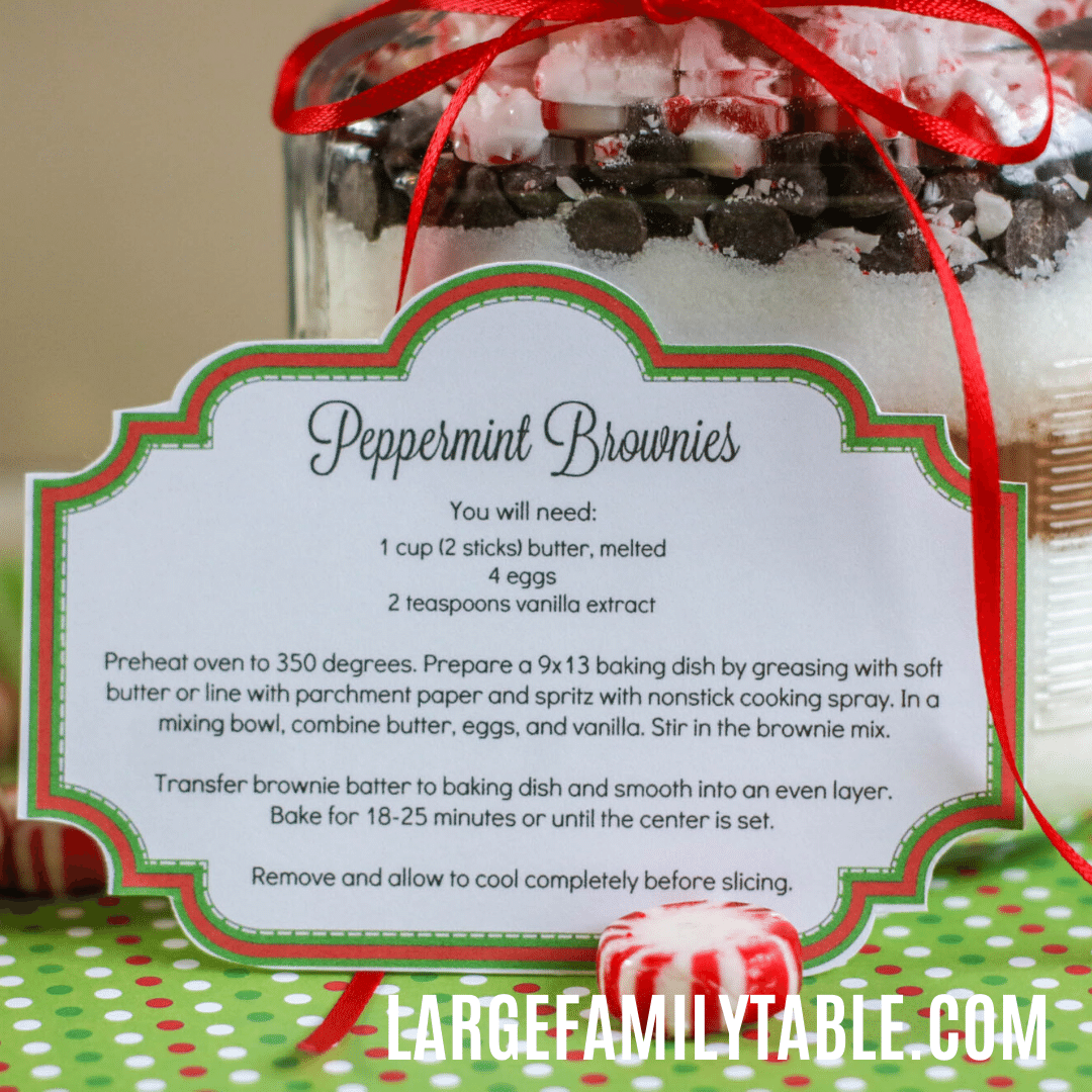 Peppermint Brownies Gift In A Jar