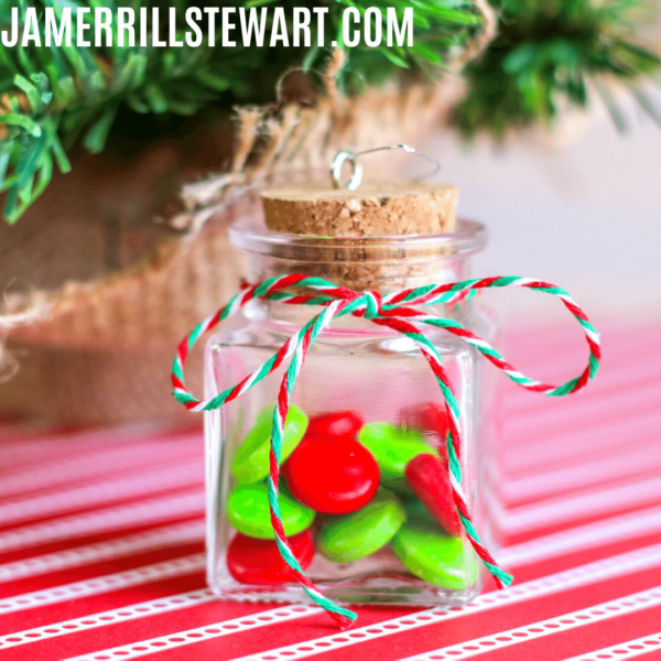 Homemade Christmas Candy Jar Ornaments Craft | LargeFamilyTable.com