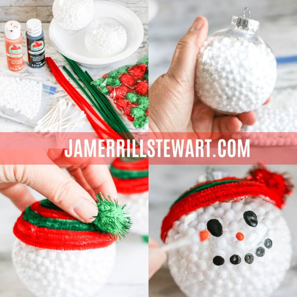 Clear Filled Snowman Ornament
