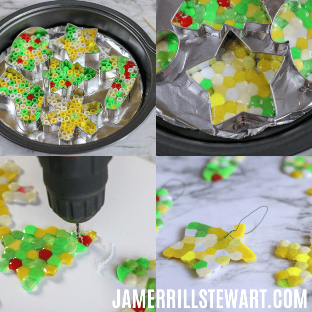 Homemade Christmas Melted Bead Ornaments