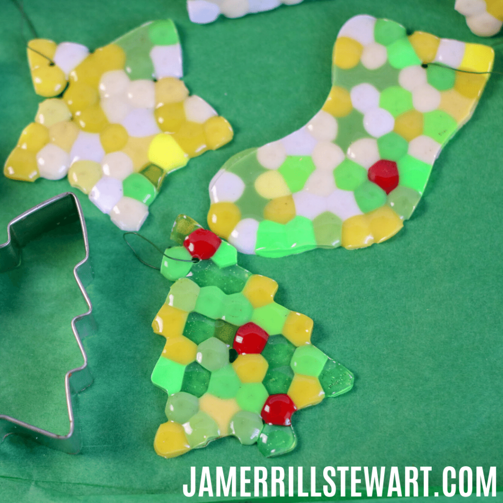 Homemade Christmas Melted Bead Ornaments