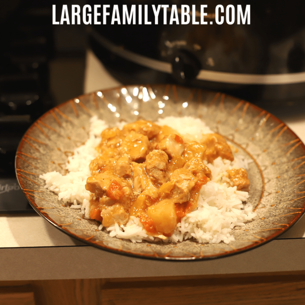 LARGE FAMILY SWEET AND SOUR PORK IN THE SLOW COOKER