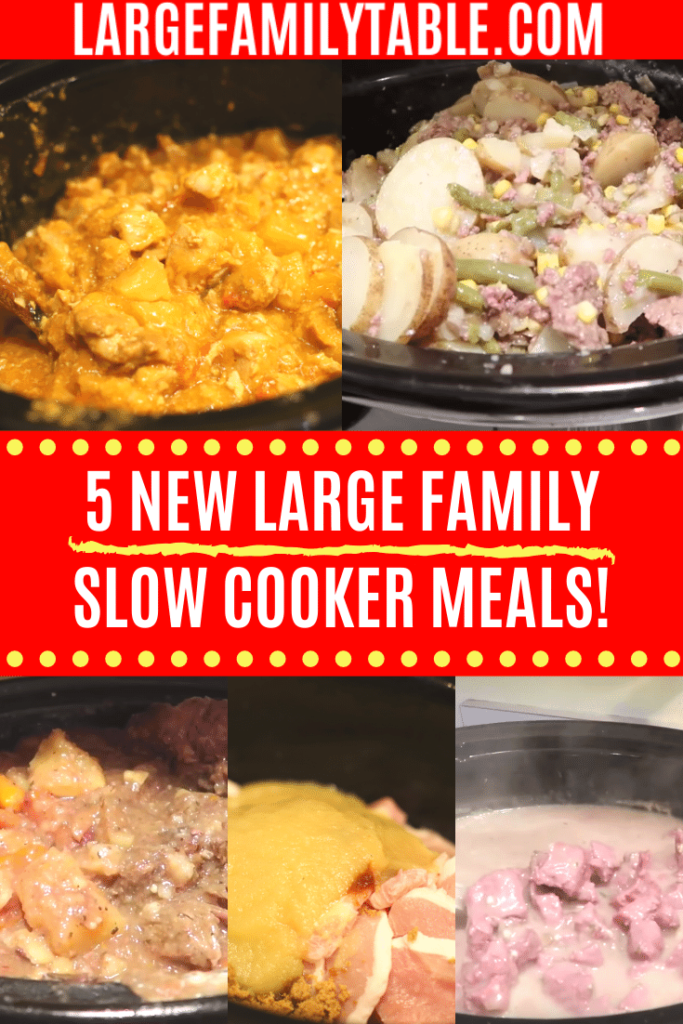 5 NEW Large Family Slow Cooker Meals!