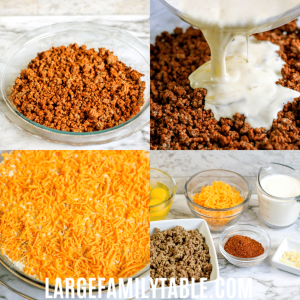 Low Carb Crustless Taco Pie | LargeFamilyTable.Com