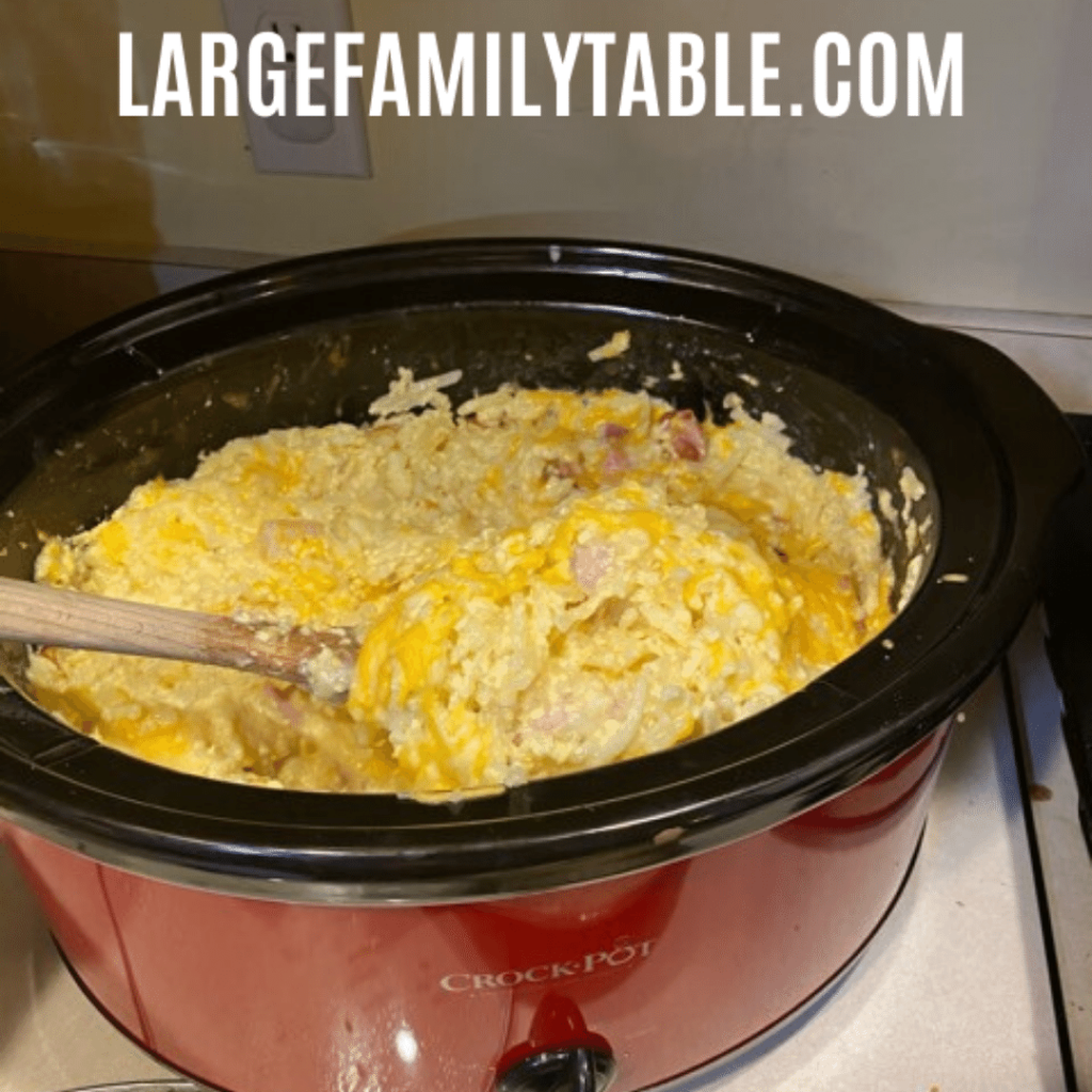 Large Family Slow Cooker Hash Brown Casserole