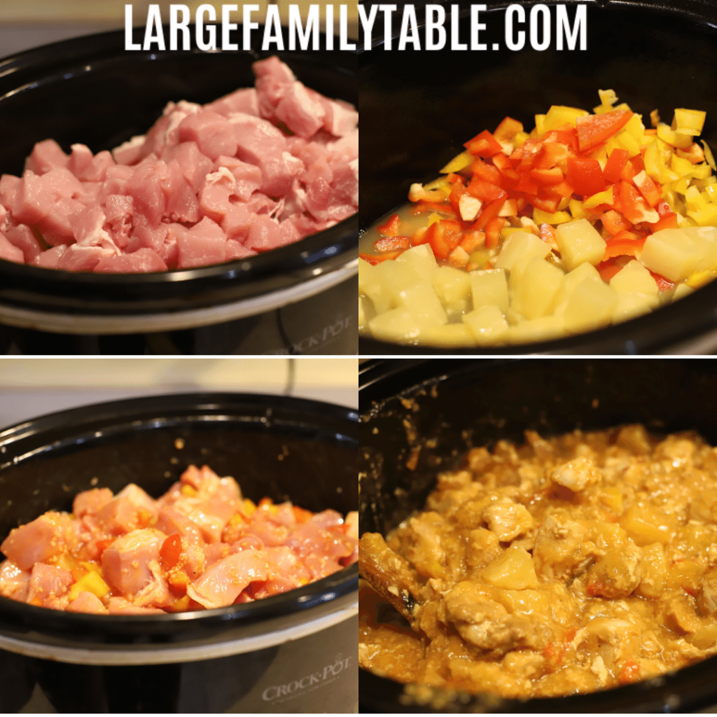 LARGE FAMILY SWEET AND SOUR PORK IN THE SLOW COOKER