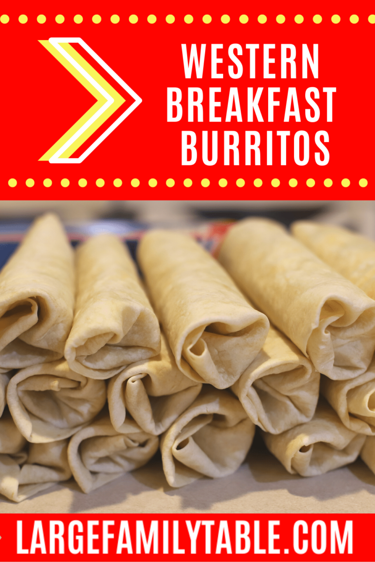 Western Breakfast Burritos | Large Family Freezer Meals